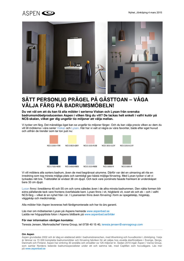 Sätt personlig prägel på gästtoan – våga välja färg på badrumsmöbeln!