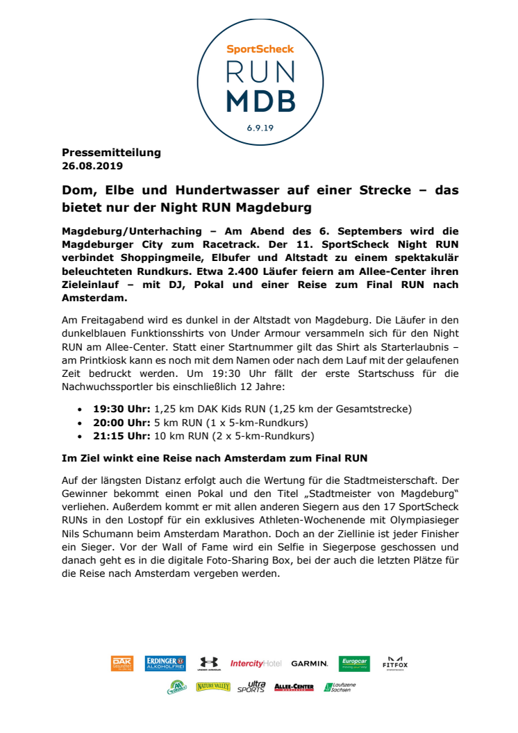 Night RUN Magdeburg: Dom, Elbe und Hundertwasser auf einer Strecke 
