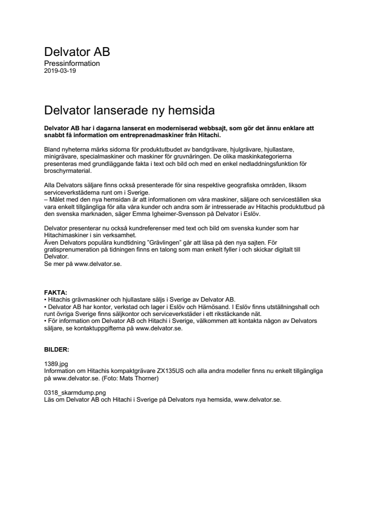 Delvator lanserade ny hemsida