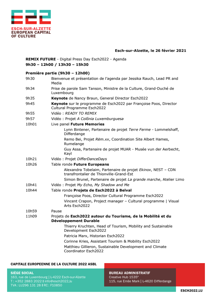 Esch2022_Press Day Agenda FR