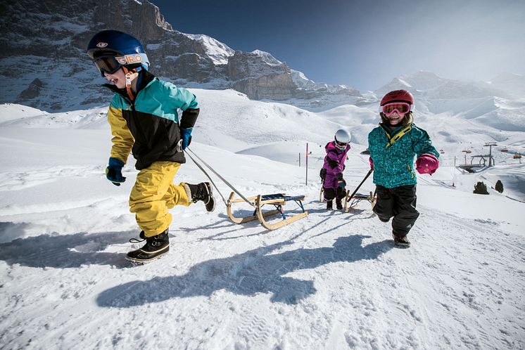 Kleine Scheidegg Kinder Schlitteln Eiger Run