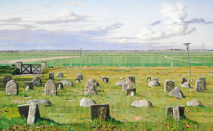 Allan Otte: "Kødet blev jord" (And the Meat Turned to Soil), 2010. Signed. Acrylic on board. 100 x 162 cm. Estimate: DKK 100,000-125,000.