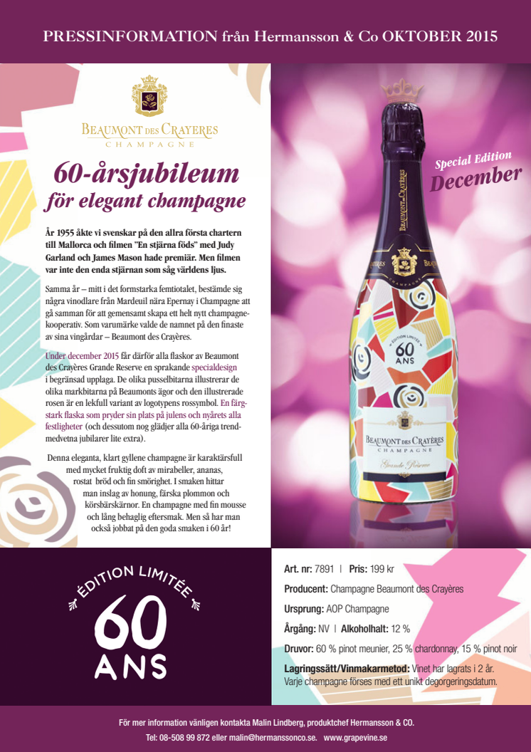 60-årsjubileum för elegant champagne!