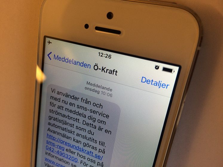 Öresundskraft lanserar avbrottsinformation via sms.