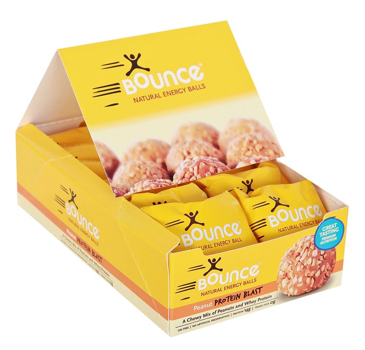 Bounce balls peanøtt protein borddisplay