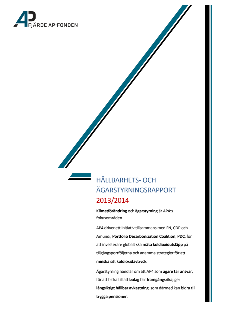 Hållbarhets- och ägarstyrningsrapport 2013/2014