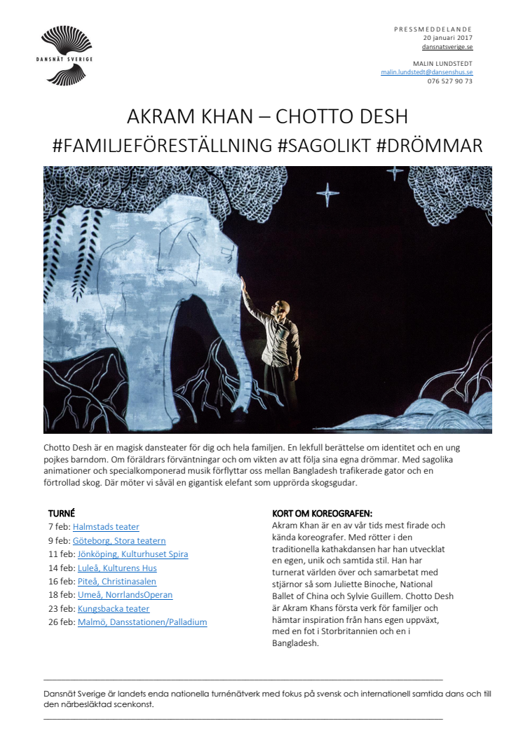 AKRAM KHAN - #FAMILJEFÖRESTÄLLNING #SAGOLIKT #DRÖMMAR