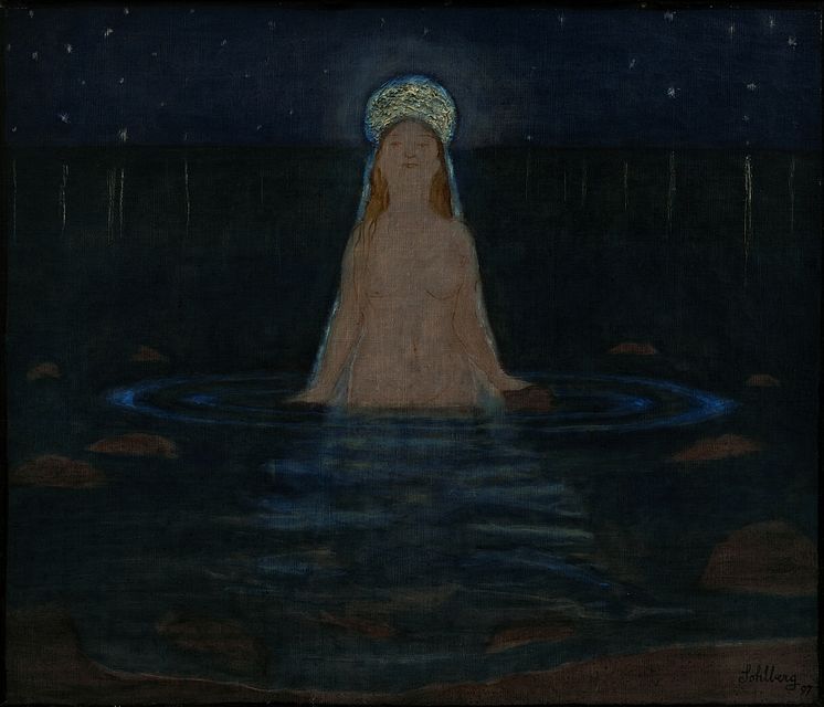 Havfruen/The Mermaid , olje på lerret, 1897, Harald Sohlberg. Privat eie.