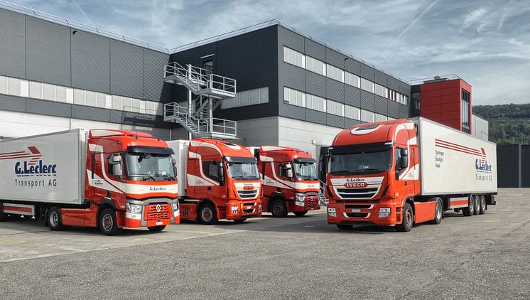 Der gesamte Fuhrpark der G. Leclerc Transport AG (200 Zugmaschinen und 160 Sattelauflieger) ist mit Telematik von idem telematics ausgestattet. 