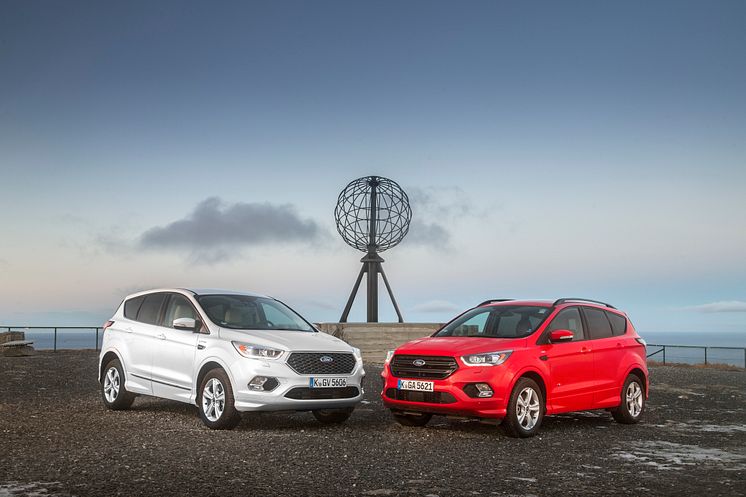 Nye Ford Kuga på Nordkapp-platået