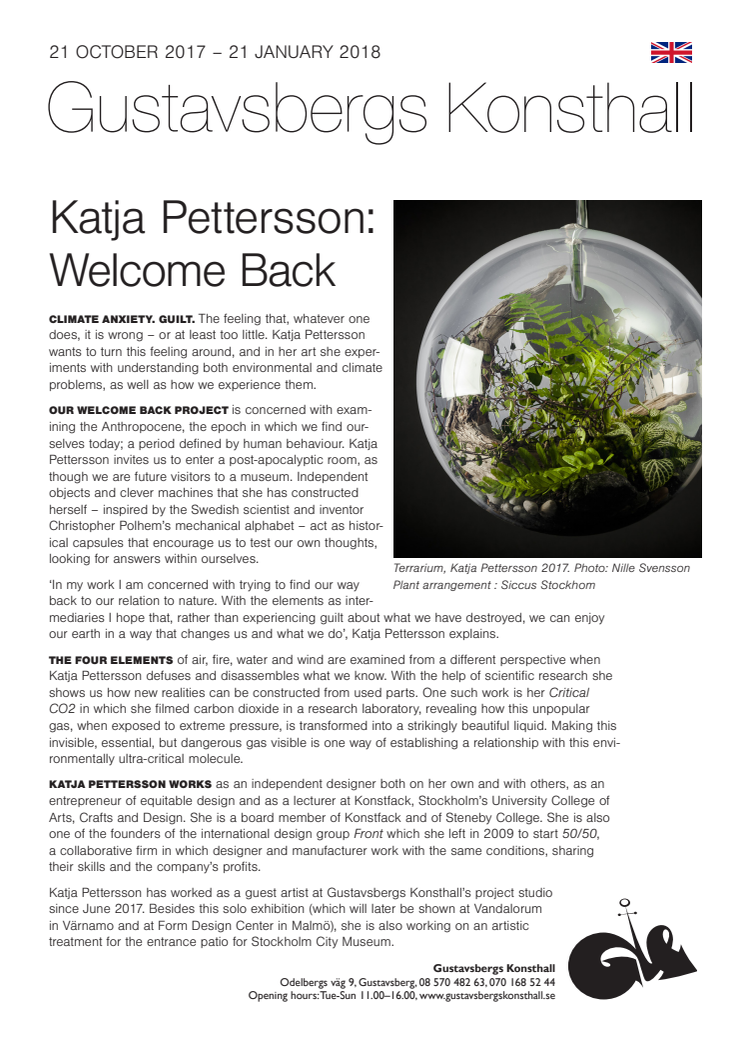 Welcome Back by Katja Pettersson, in English