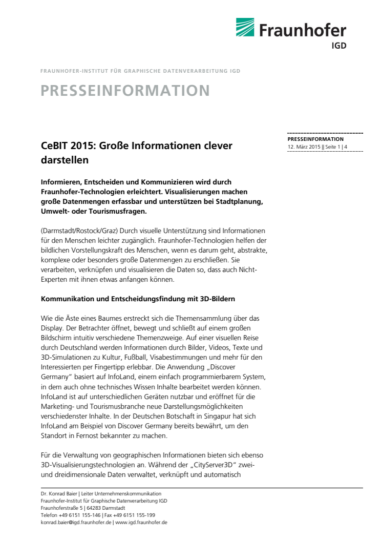 CeBIT 2015: Große Informationen clever darstellen