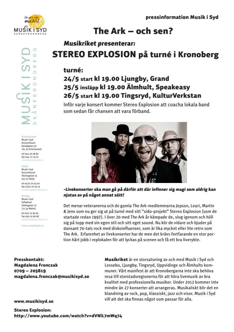 STEREO EXPLOSION på turné