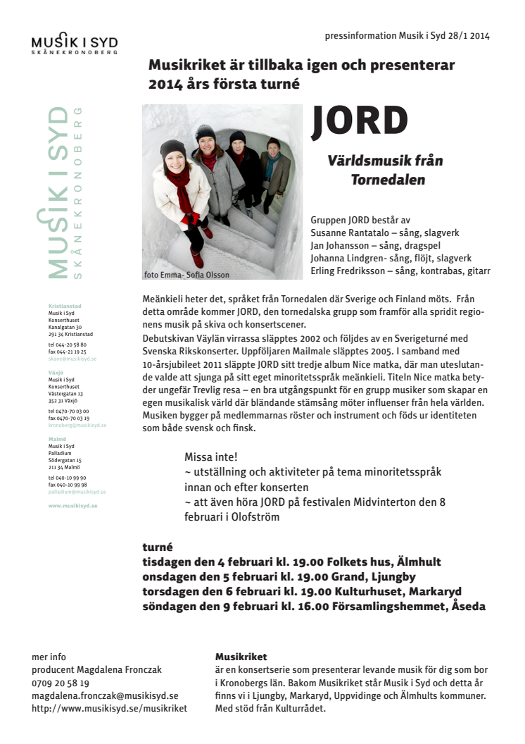 Musikriket presenterar: JORD – Världsmusik från Tornedalen