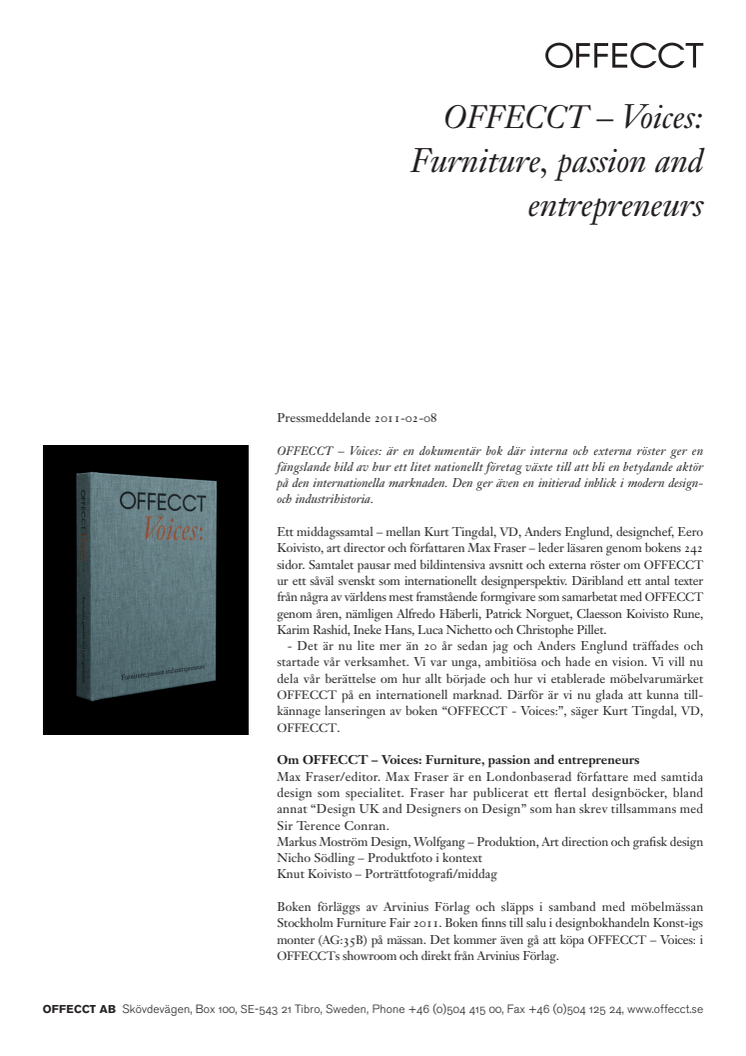 OFFECCT – Voices: Furniture, passion and entrepreneurs