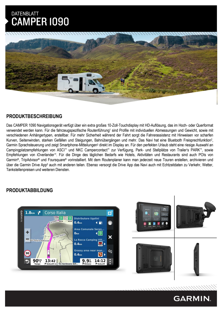 Datenblatt Garmin Camper 1090 MT-D