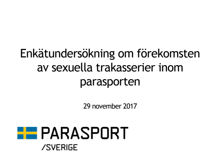 Parasport Sveriges externa undersökning med anledning av #MeToo
