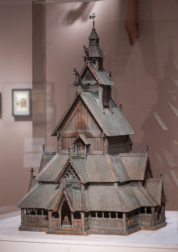 Modell av Borgund stavkirke, Drager og laft