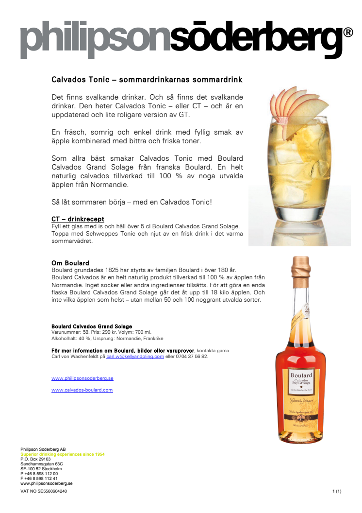 Calvados Tonic – sommardrinkarnas sommardrink