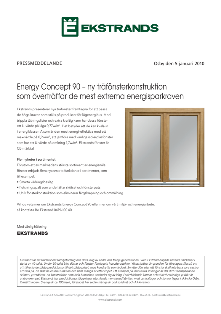 Energy Concept 90 – ny träfönsterkonstruktion som överträffar de mest extrema energisparkraven