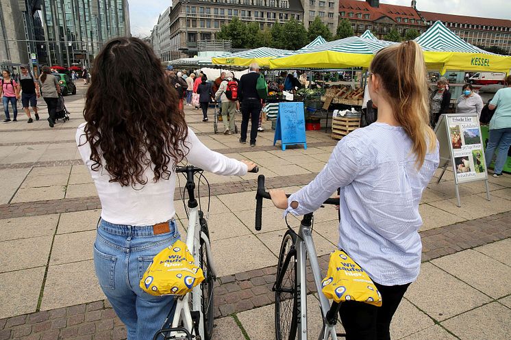 Wochenmarkt Leipzig - Start der Aktion "Wir kaufen hier."