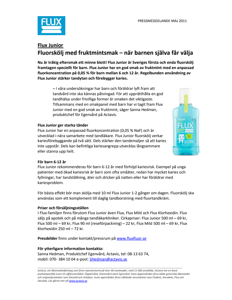 Flux Junior: Fluorskölj med fruktmintsmak – när barnen själva får välja