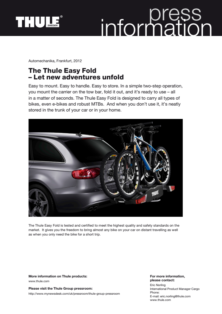 The Thule Easy Fold – Let new adventures unfold