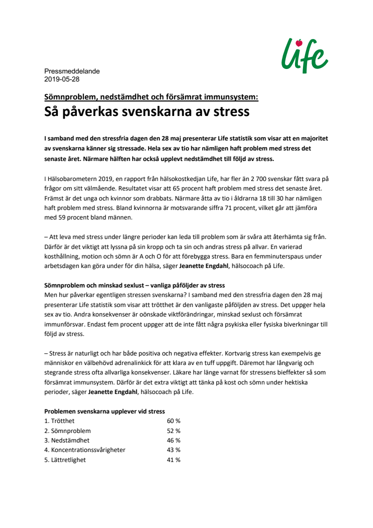 Sömnproblem, nedstämdhet och försämrat immunsystem: Så påverkas svenskarna av stress 