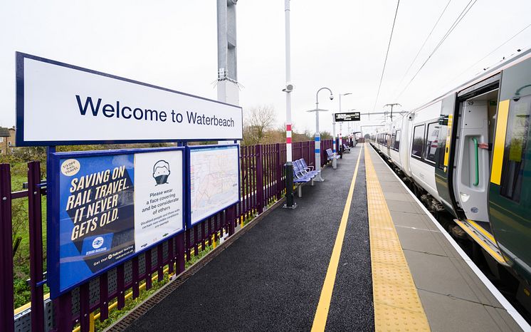 Waterbeach station platform has been extended