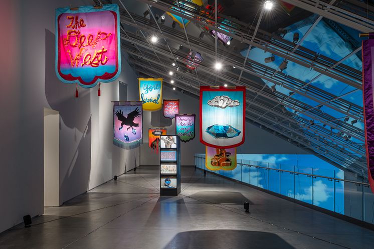 Installation view, The Deep West Assembly, Cauleen Smith. Astrup Fearnley Museet, 2024. Photo: Christian Øen.