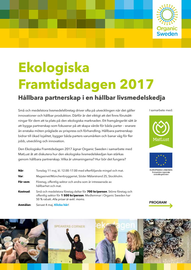 Inbjudan/program Ekologiska Framtidsdagen 2017
