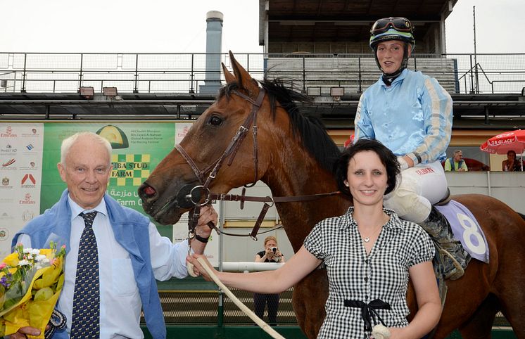 Arkivbild: Ägare Torbjörn Nobel efter en seger på Jägersro Galopp med hästen Intiango