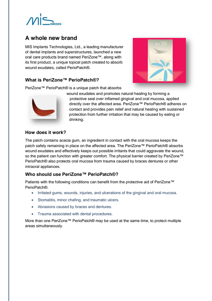 PeriZone™ PerioPatch®