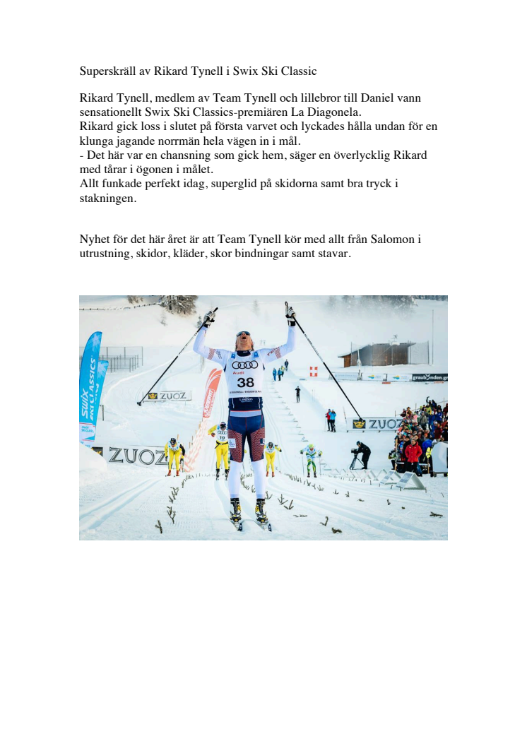 Superskräll av Rikard Tynell i Swix Ski Classic