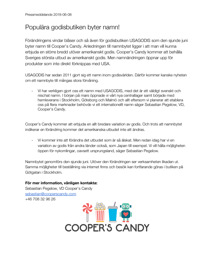 Populära godisbutiken byter namn!