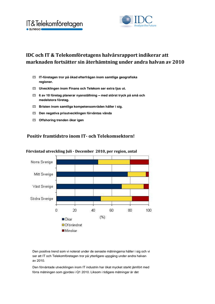 Sammanfattning IT-Tjänsteinidikatorn nr 2 2010