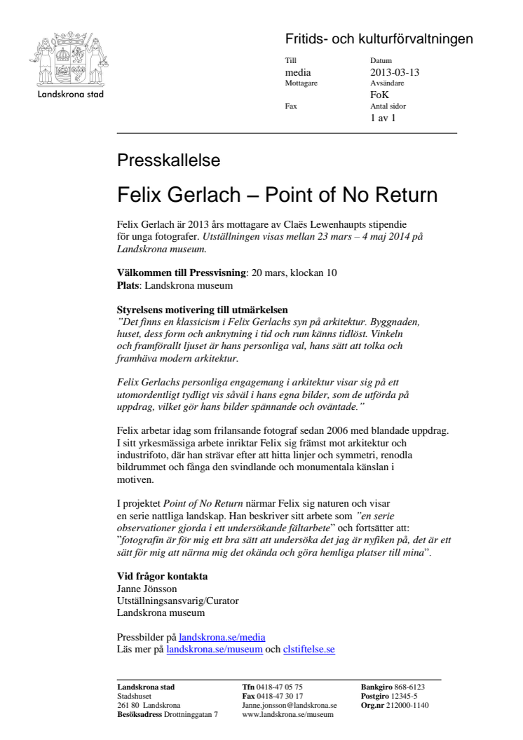 Felix Gerlach – Point of No Return