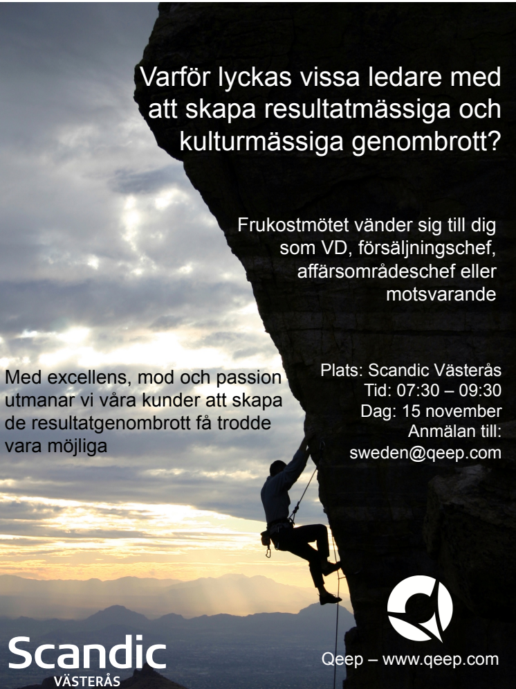 Inspirerande Frukostseminarium med Qeeps managementkonsulter i Västerås