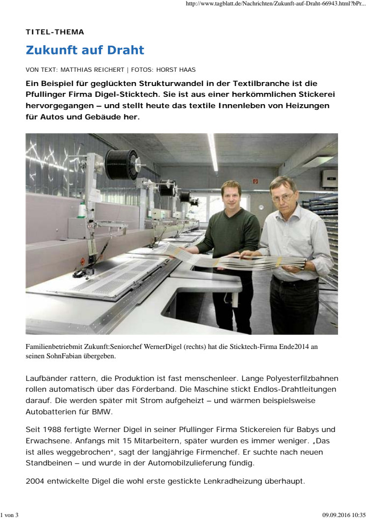 Zukunft auf Draht - Schwäbisches Tagesblatt