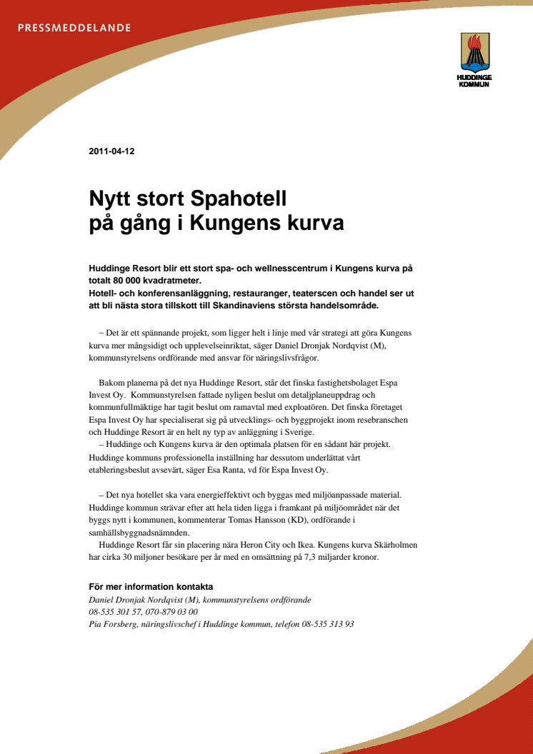 Nytt stort Spahotell på gång i Kungens kurva