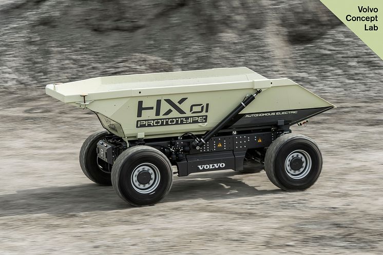 Volvo HX1 självgående batteridriven lastbärare - under transport