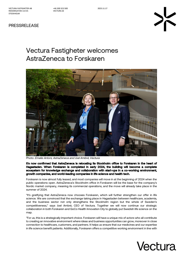 Pressrelease_Vectura Fastigheter welcomes AstraZeneca to Forskaren.pdf