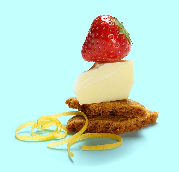 Jordgubb är den självklara smaker på Frödinge desserter på SAS långflygnignar under sommaren
