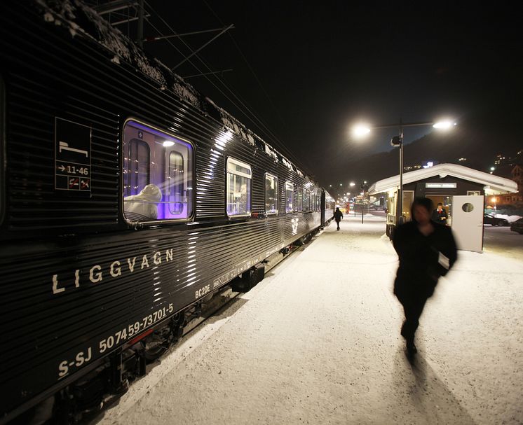 SJ Nattåg på perrongen i Åre