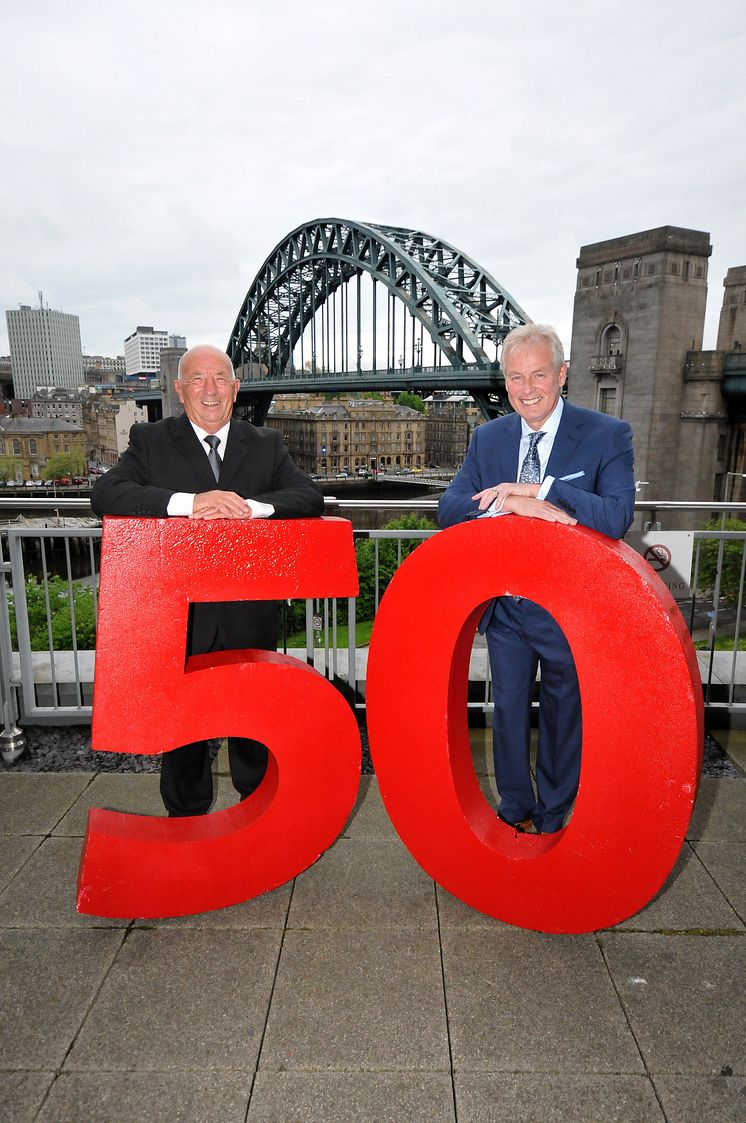 Lloyd Sheriff (left) celebrates 50 years long service_pictured with Kevin Carr