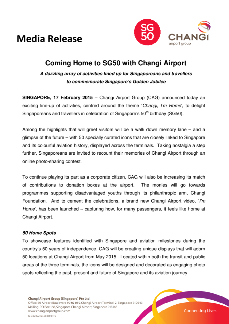 Coming Home to SG50 with Changi Airport