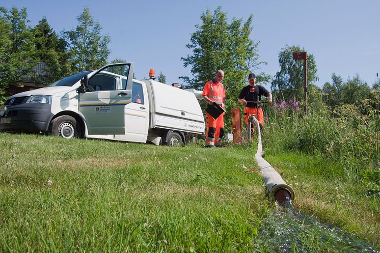 Renspolning av ledningsnätet i Skellefteå