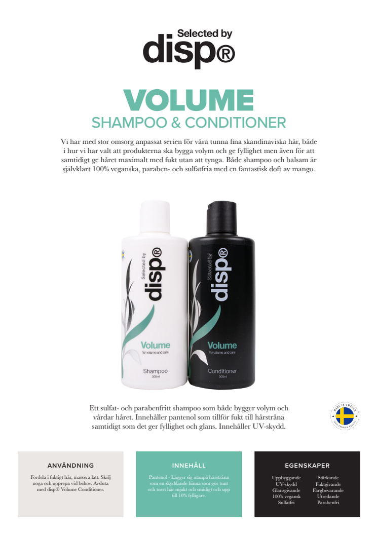 Norrländska disp® lanserar nyheten Volume Shampoo & Conditioner