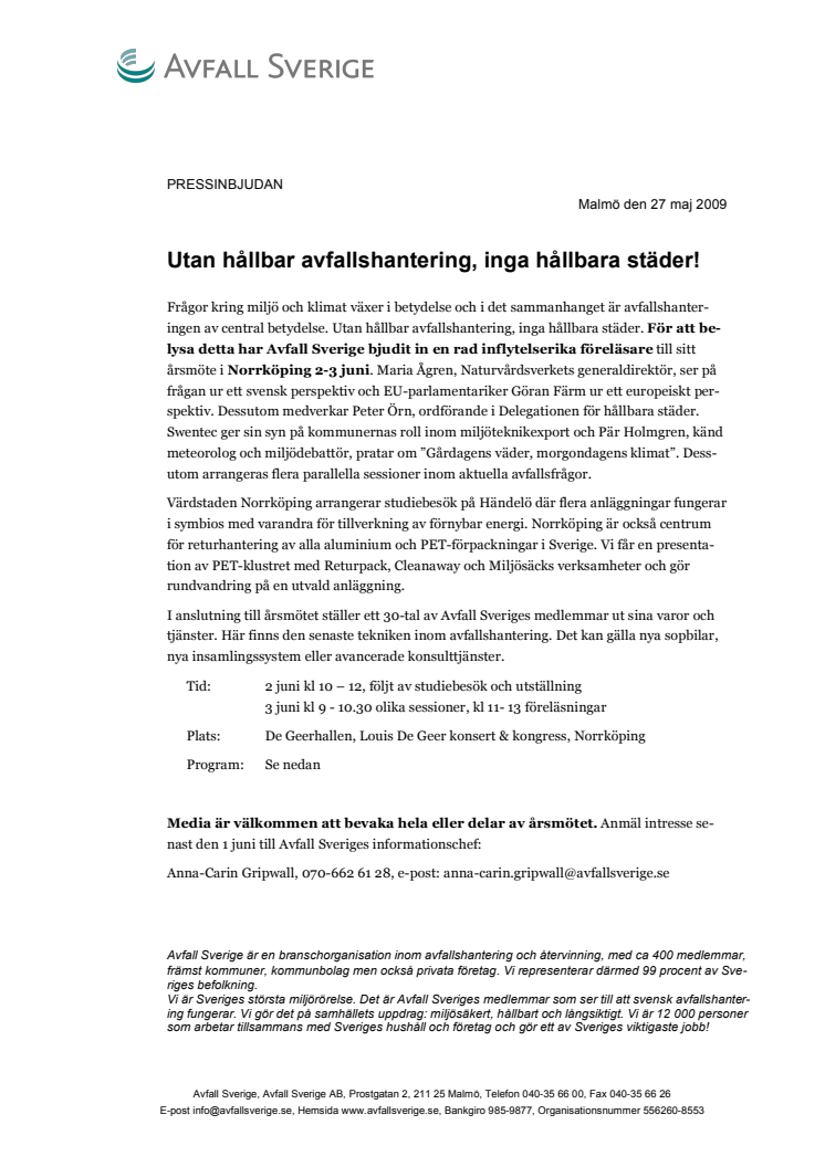 Utan hållbar avfallshantering, inga hållbara städer!