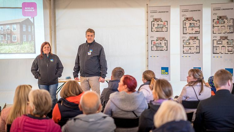 Presentation vid byggplatsvisning - BoKlok Hasseln, Falun